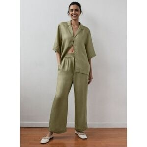 NWT Aritzia Wilfred Aries satin pants wide leg comfy pull on